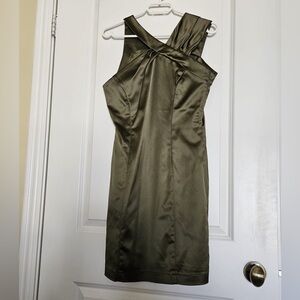 Olive green cocktail dress